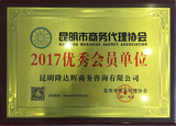副会长单位隆达辉商务获-昆明市商协2017优秀会员